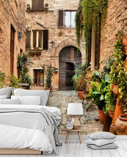 Rustikke hus i Perugia Bakgrunn