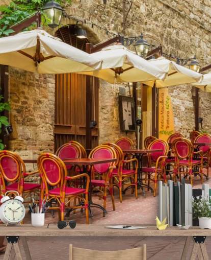 Decorazione murale con strada italiana rustica