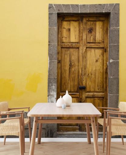 Bois et jaune Papier Peint Grey Mu