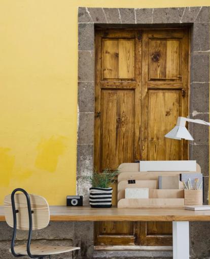 Hout en geel Grijs Mustard behang Hout en geel Grijs Mustard behang