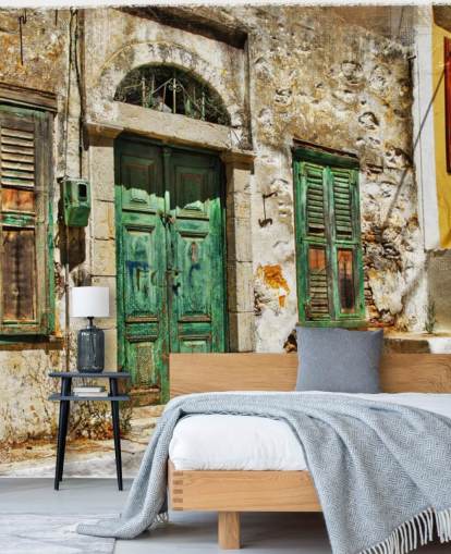 Charming Old Streets of Greek Islands Mural