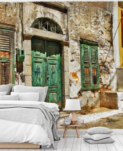 Charming Old Streets of Greek Islands Mural
