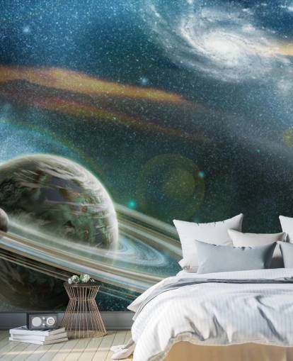 Planet med Ring System Wallpaper Mural