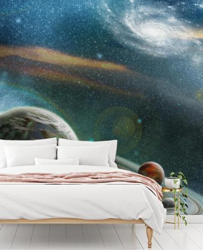 Planet with Ring System Wallpaper Mural