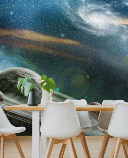 Planet with Ring System Wallpaper Mural