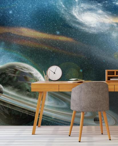 Tapeten-Wandbild „Planet mit Ringsystem“