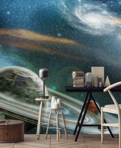Planet with Ring System Wallpaper Mural