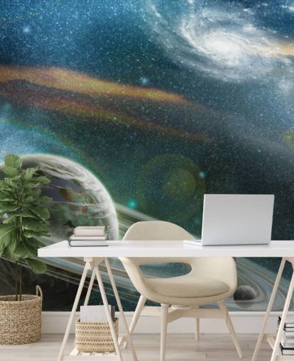 Planet with Ring System Behang Muurschildering Planet with Ring System Behang Muurschildering