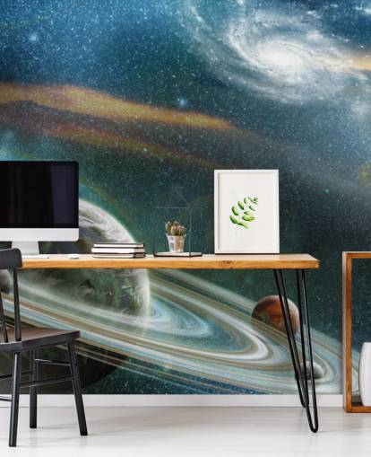Planet with Ring System Wallpaper Mural
