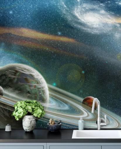 Papel pintado Planeta con sistema de anillos