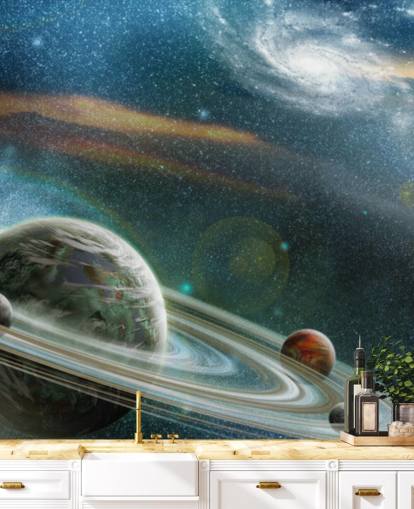Planet with Ring System Wallpaper Mural