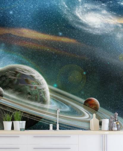 Tapeten-Wandbild „Planet mit Ringsystem“ Tapeten-Wandbild „Planet mit Ringsystem“