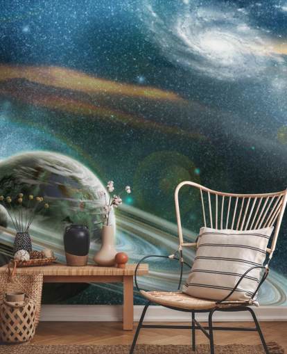 Planet with Ring System Wallpaper Mural
