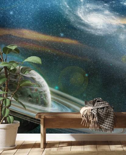 Planet with Ring System Wallpaper Mural