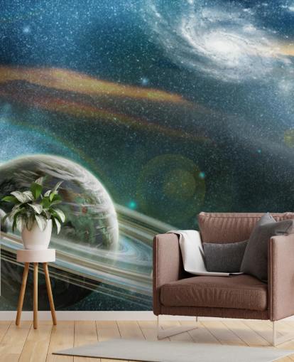 Planet with Ring System Wallpaper Mural