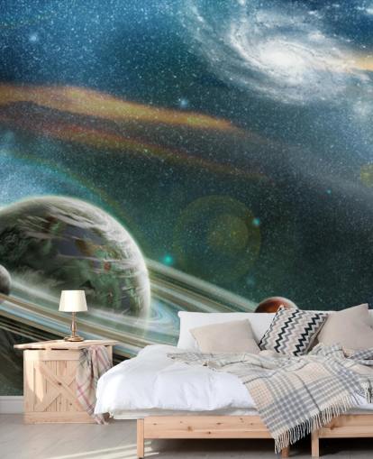 Planet with Ring System Wallpaper Mural