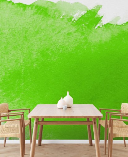 Papel de parede de aquarela verde e branco