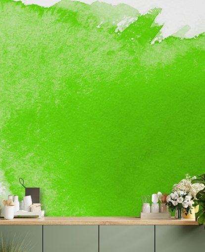 Green and White Watercolor Wallpaper