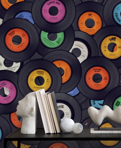 papier peint mural en vinyle noir appelé Vinyl Records pour les chambres, les grottes et les salles papier peint mural en vinyle noir appelé Vinyl Records pour les chambres, les grottes et les salles