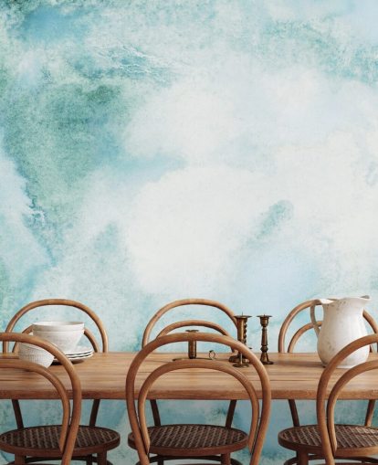 Papel pintado Acuarela Abstracta Azul y Verde