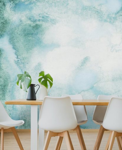 Papel pintado Acuarela Abstracta Azul y Verde