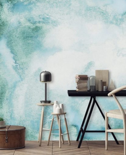 Blue and Green Abstract Watercolour Wallpaper Blue and Green Abstract Watercolour Wallpaper