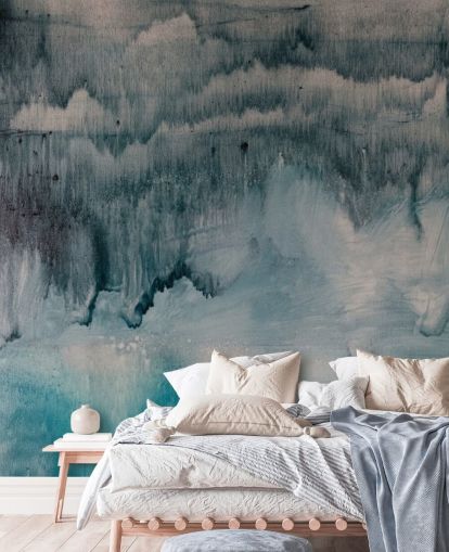 Blue and Black Watercolor Wallpaper