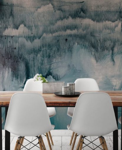 Blå og Sort Akvarel Baggrund