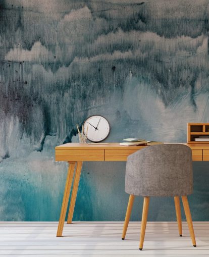 Papel pintado Acuarela azul y negro Papel pintado Acuarela azul y negro