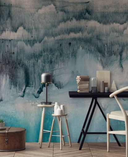 Blue and Black Watercolor Wallpaper