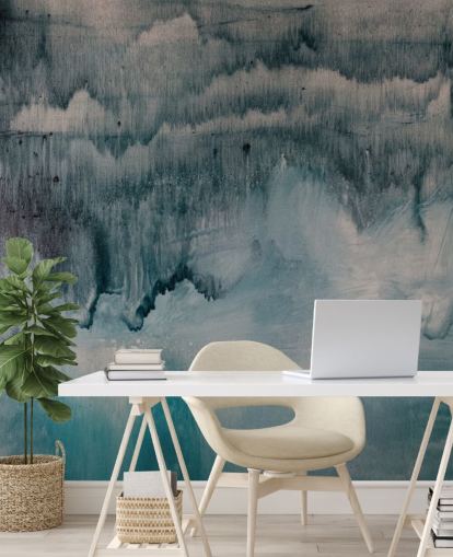 Papel de parede de aquarela azul e preto Papel de parede de aquarela azul e preto