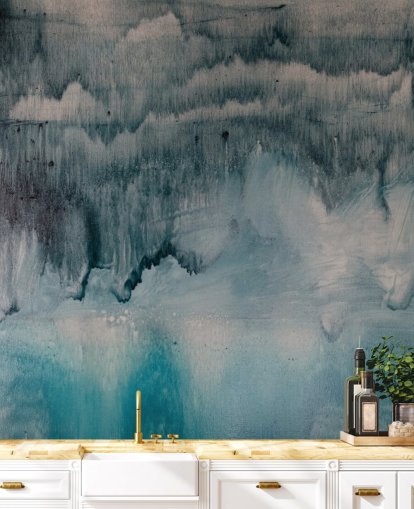 Papel de parede de aquarela azul e preto Papel de parede de aquarela azul e preto