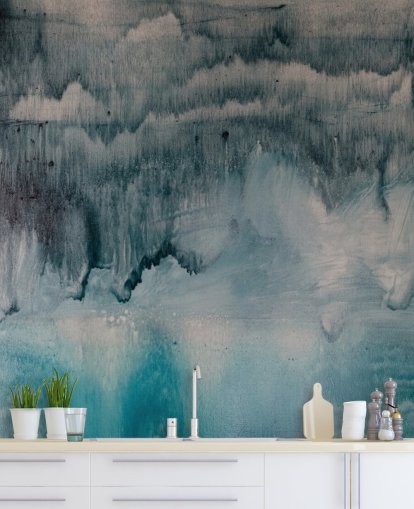 Blue and Black Watercolor Wallpaper