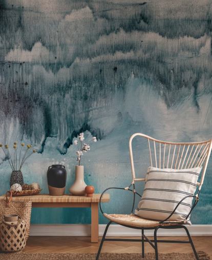 Blue and Black Watercolor Wallpaper