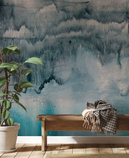 Blue and Black Watercolor Wallpaper