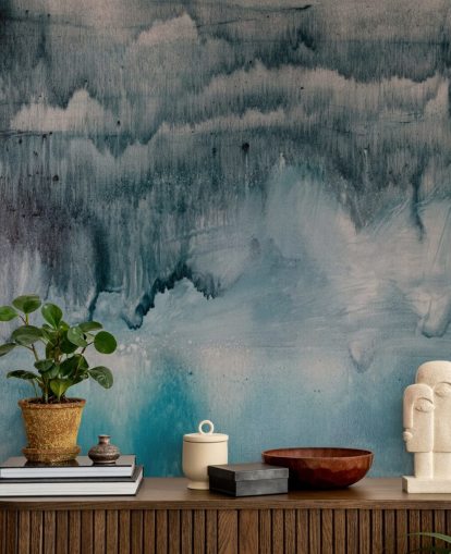 Blue and Black Watercolor Wallpaper