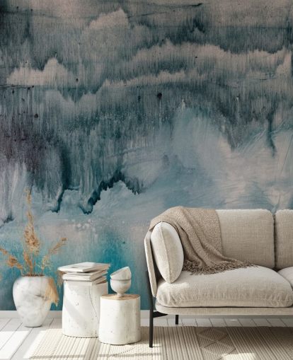 Blaue und schwarze Aquarelltapete