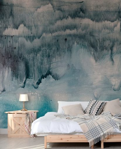 Papel de parede de aquarela azul e preto