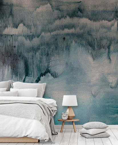 Blaue und schwarze Aquarelltapete