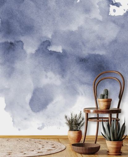 Navy Blue and White Watercolor Wallpaper Navy Blue and White Watercolor Wallpaper
