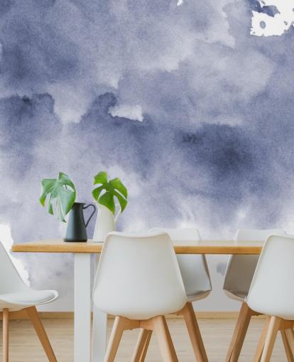 Navy Blue and White Watercolor Wallpaper