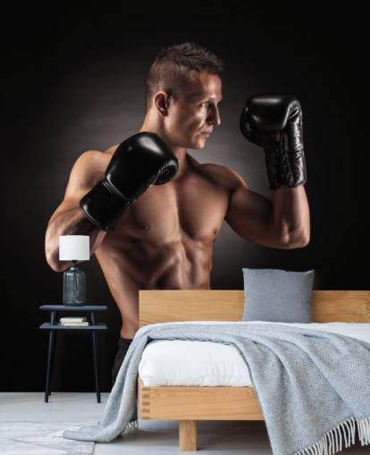 Boxer Posing with Black Background Wallpaper