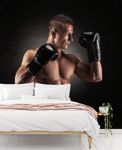 Boxer Posing with Black Background Wallpaper