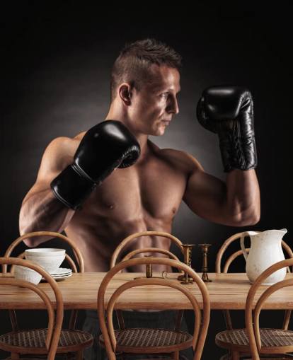 Boxer Posing with Black Background Wallpaper