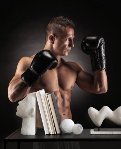 Boxer Posing with Black Background Wallpaper