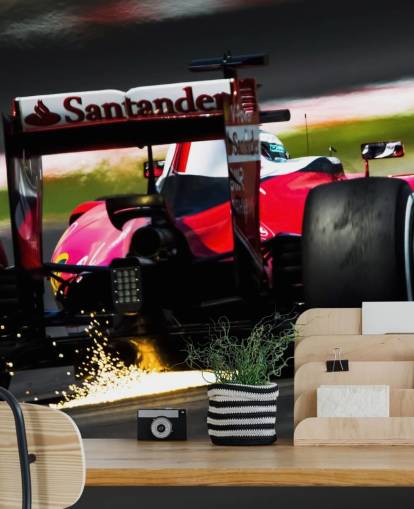 Rode F1 Car Wallpaper muurschildering