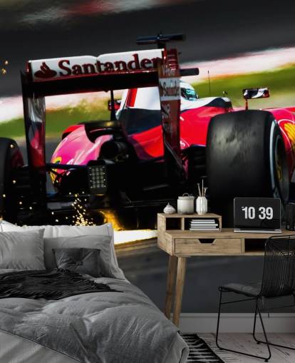 Rotes F1-Auto Fototapete