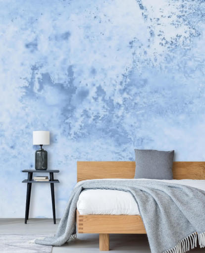 light blue watercolour wallpaper mural called Blue Watercolour for kitchens, living rooms and bedrooms
