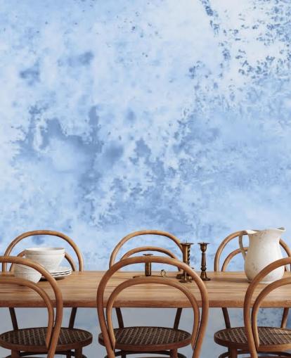 light blue watercolour wallpaper mural called Blue Watercolour for kitchens, living rooms and bedrooms