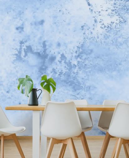 light blue watercolor wallpaper mural called Blue Watercolor for kitchens, living rooms and bedrooms